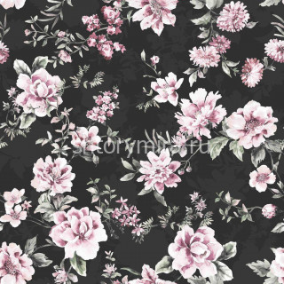 Ткань Blossom black Marufabrics