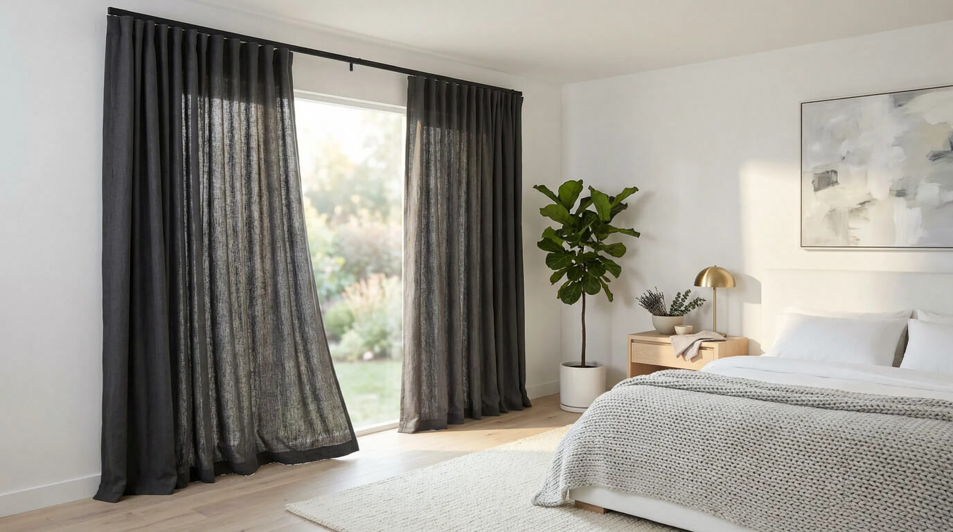 Темные шторы в интерьере: как выбрать цвет, ткань и стиль
