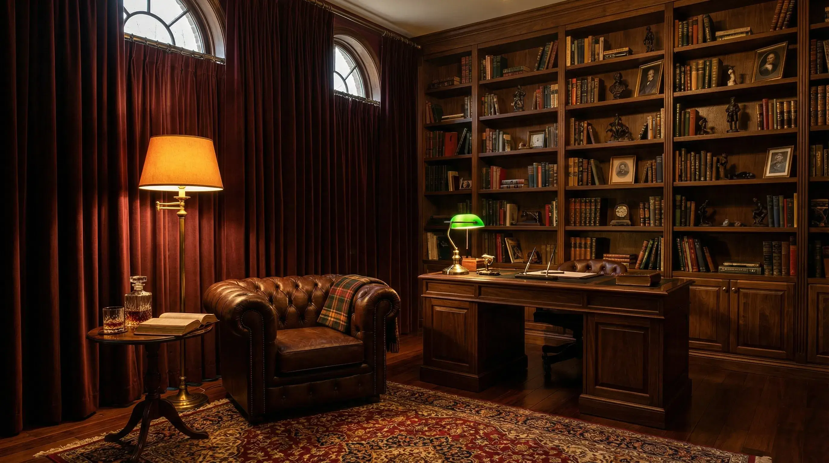 Темные шторы в интерьере