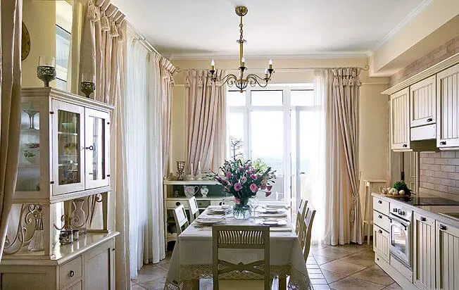 Льяные шторы в стиле прованс