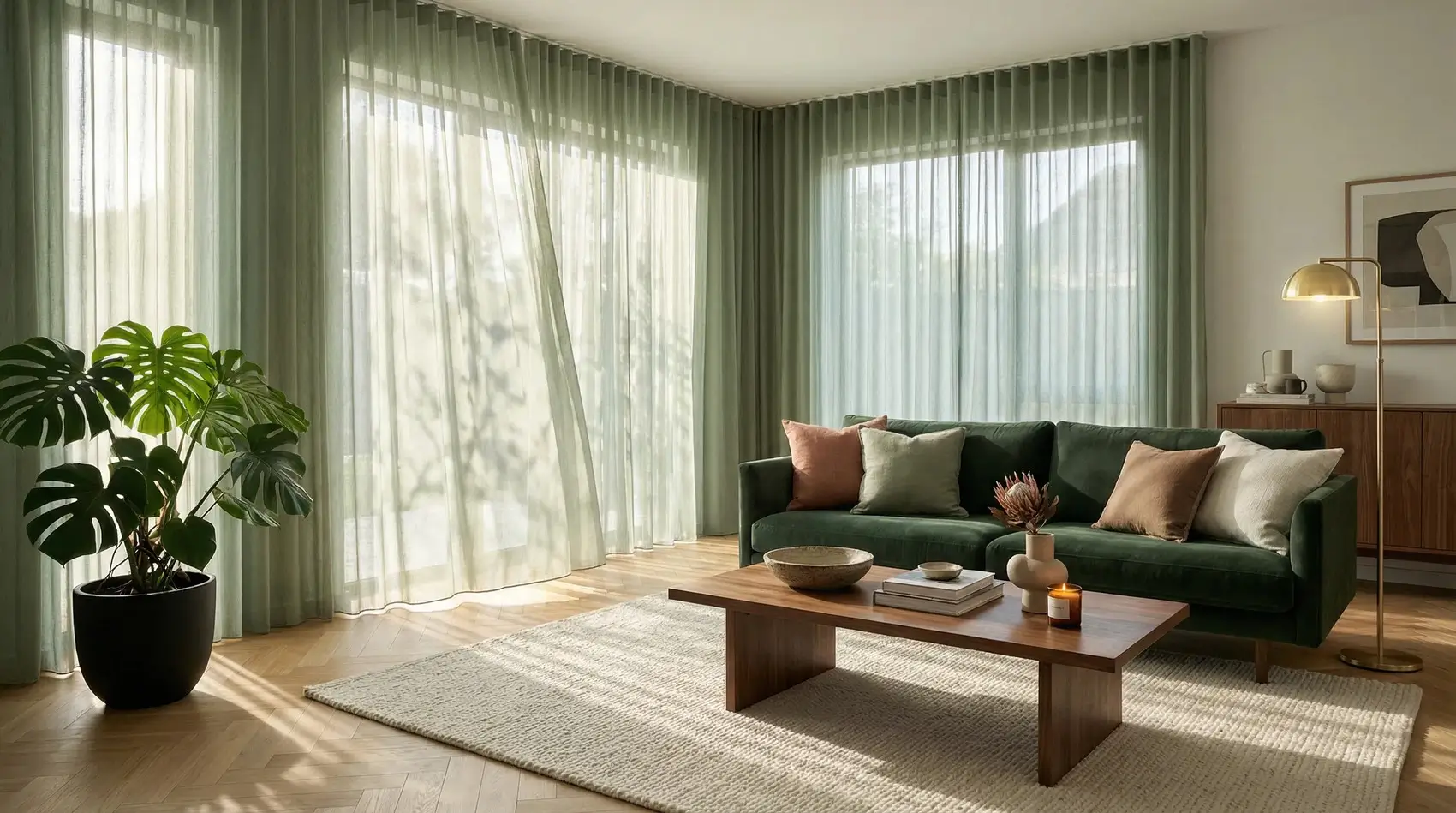 Прозрачные шторы в интерьере