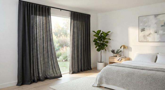 Темные шторы в интерьере: как выбрать цвет, ткань и стиль